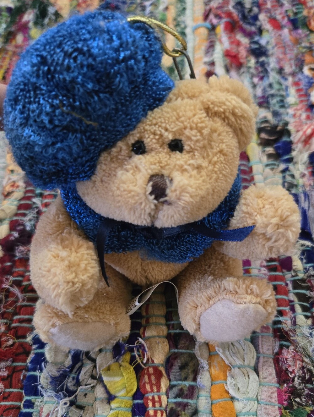 Hugfun Bear Mini Plush Christmas Ornament 5" Vintage Christmas Cozy Decor